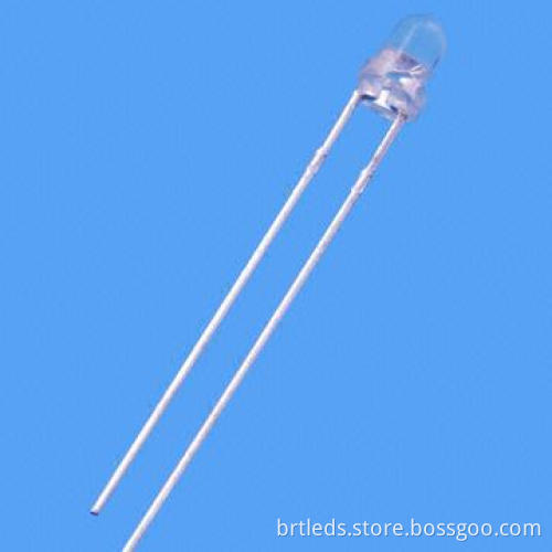 3mm Round LED Lamp, Super Yellow Color (590nm) with Water Clear Lens, 1,000mcd, 30° Viewing Angle